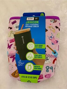 SOK IT Javasok Soft Beverage Cooler - Pink Pattern with nod to Taylor Swift